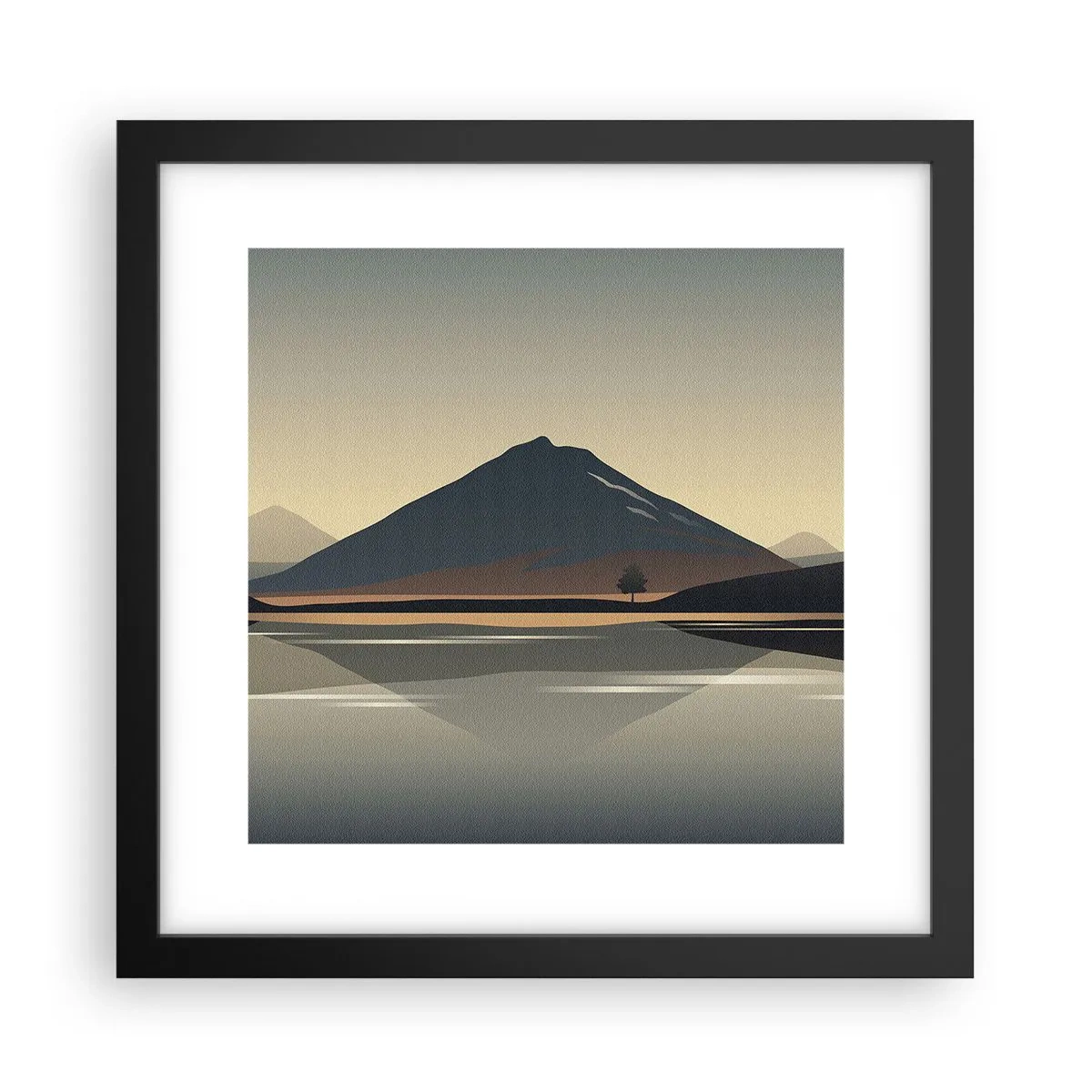 Affiche dans un cadre noir - Poster - Reflet de miroir - 30x30 cm