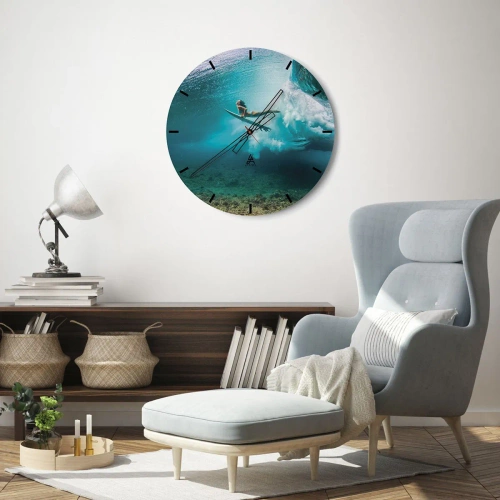Horloge murale - Pendule murale - Monde sous marin - 30x30 cm