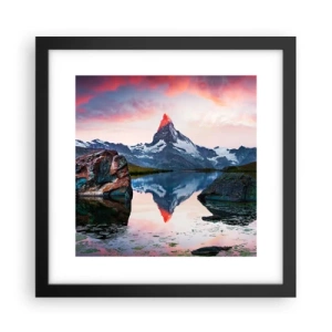 Affiche dans un cadre noir - Poster - Le coeur des montagnes est chaud - 30x30 cm