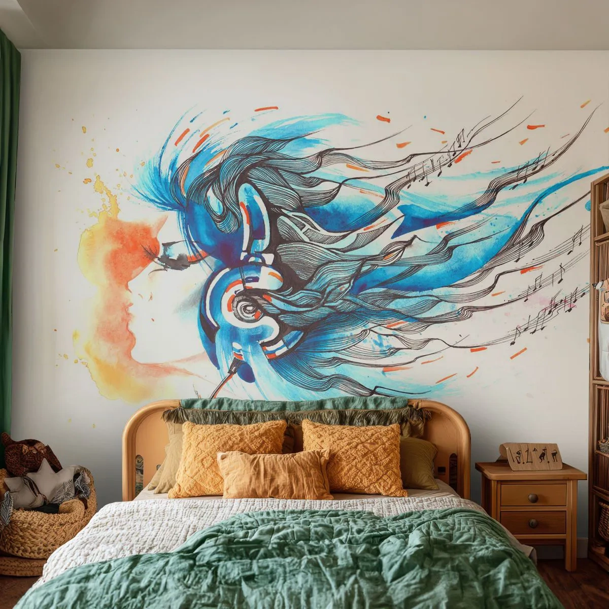 Papier Peint Photo Standard Eco - Que la musique joue - Abstraction, Femme, Musique - 400x280 cm