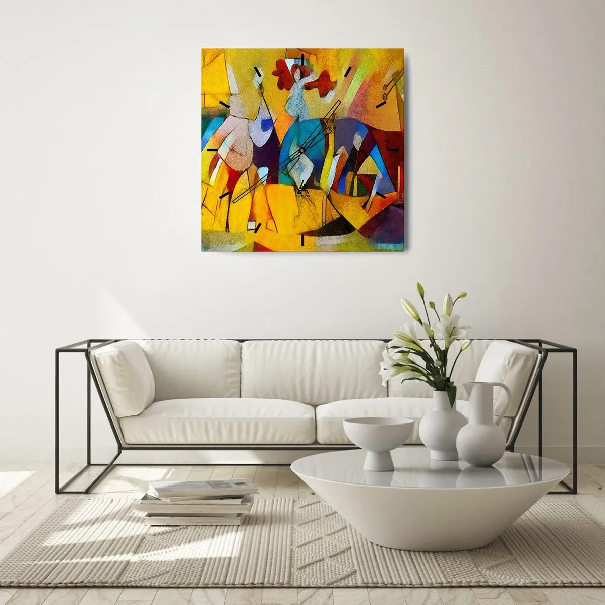 Horloge murale - Pendule murale - Soleil - vie - joie - 40x40 cm