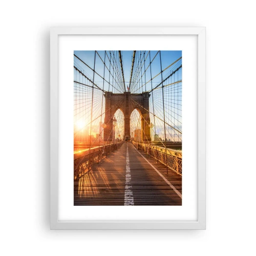 Affiche dans un cadre blanc - Poster - Sur le pont d'or - 30x40 cm