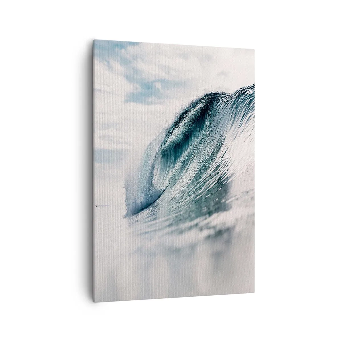 Impression sur toile - Image sur toile - Une vague de mer capturée dans un moment dynamique contre le ciel - 70x100cm - Pic d'eau - Décoration murale moderne pour le salon et la chambre ARTTOR