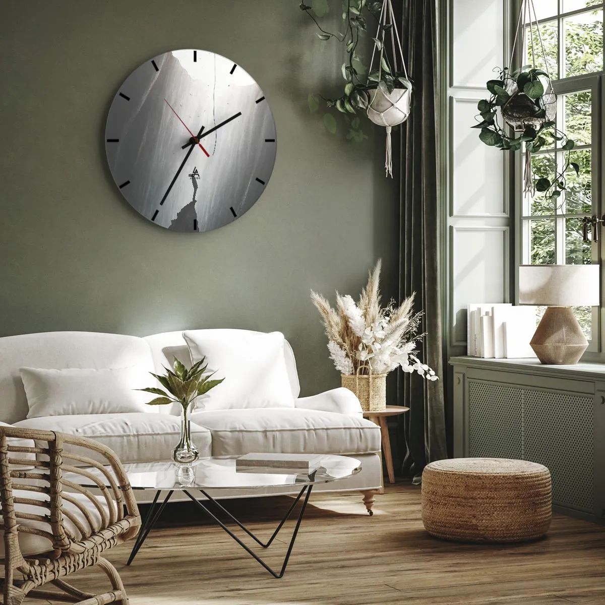 Horloge murale - Pendule murale - Une silhouette debout au bord d'une falaise parmi des rochers monumentaux - 30x30cm - Il y a toujours une issue - Décoration murale moderne pour le salon, la cuisine et la chambre ARTTOR