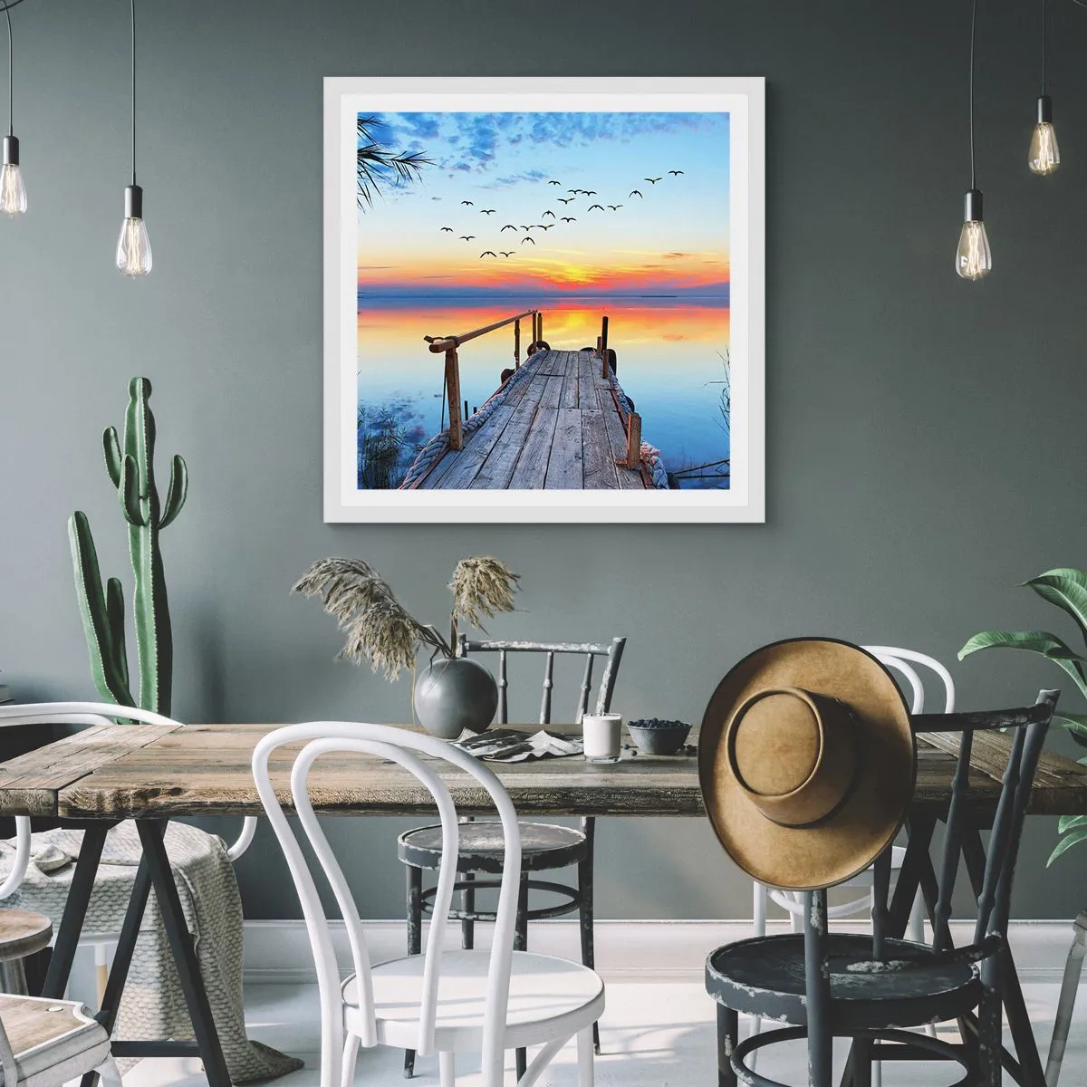 Affiche dans un cadre blanc - Poster - Il est temps de rentrer... - 40x40 cm