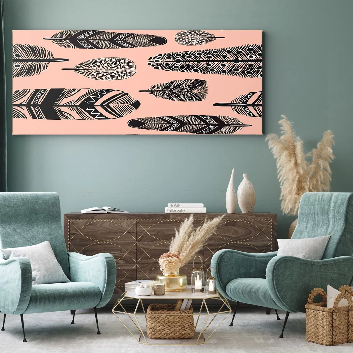 Impression sur toile - Image sur toile - Collection indienne - 90x30 cm