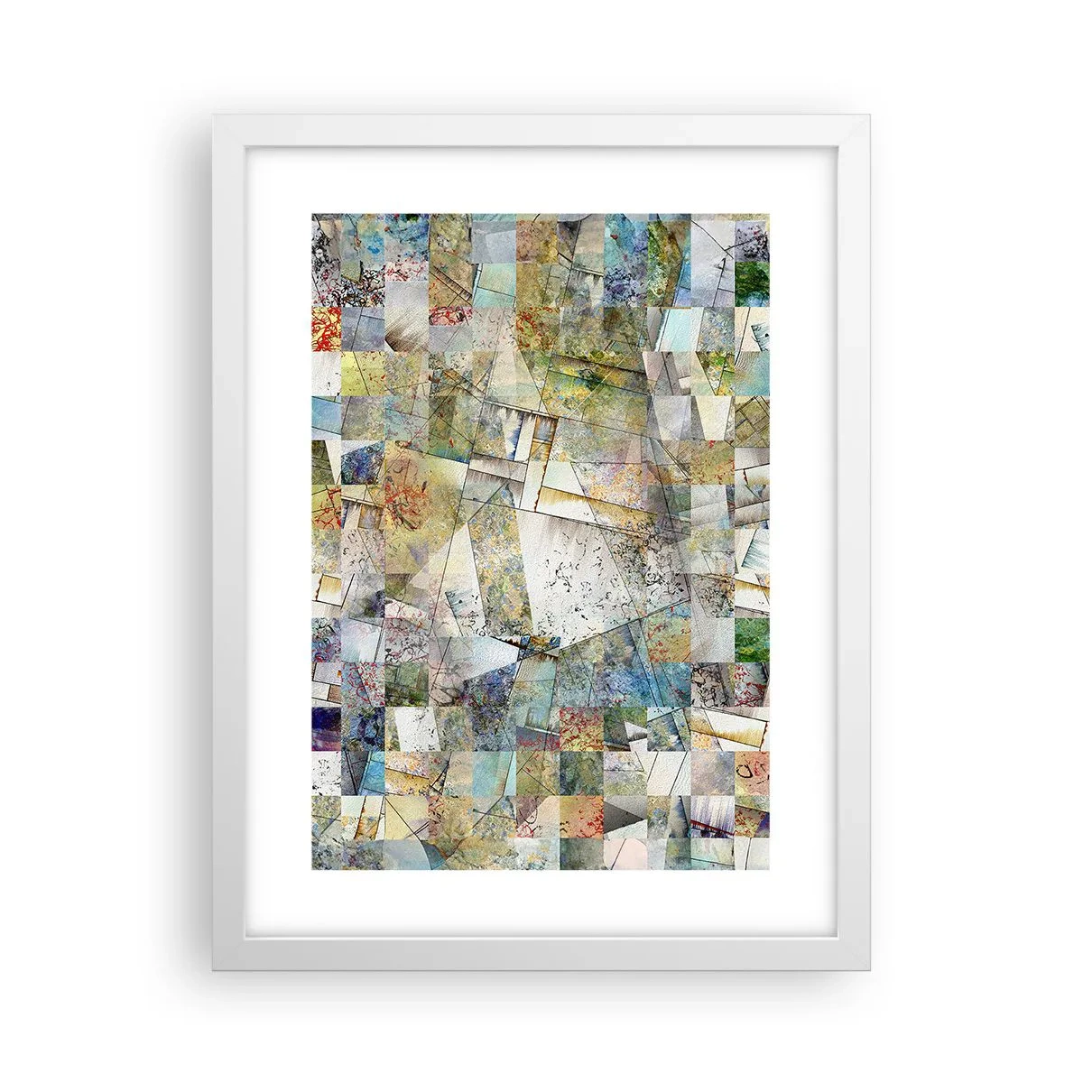 Affiche dans un cadre blanc - Poster - Remaniement géométrique - 30x40 cm