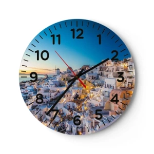Horloge murale - Pendule murale - L'essence de la grecque - 30x30 cm