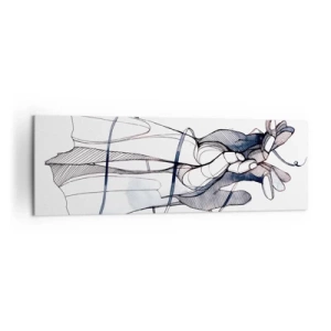 Impression sur toile - Image sur toile - Un dessin subtil d'une main avec une fleur délicate - 160x50cm - Étude du touché - Décoration murale moderne pour le salon et la chambre ARTTOR