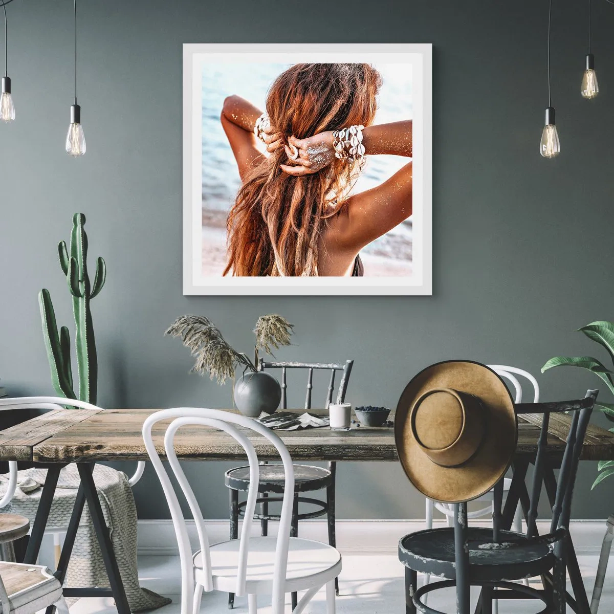 Affiche dans un cadre blanc - Poster - La soeur de l'eau et du soleil - 40x40 cm