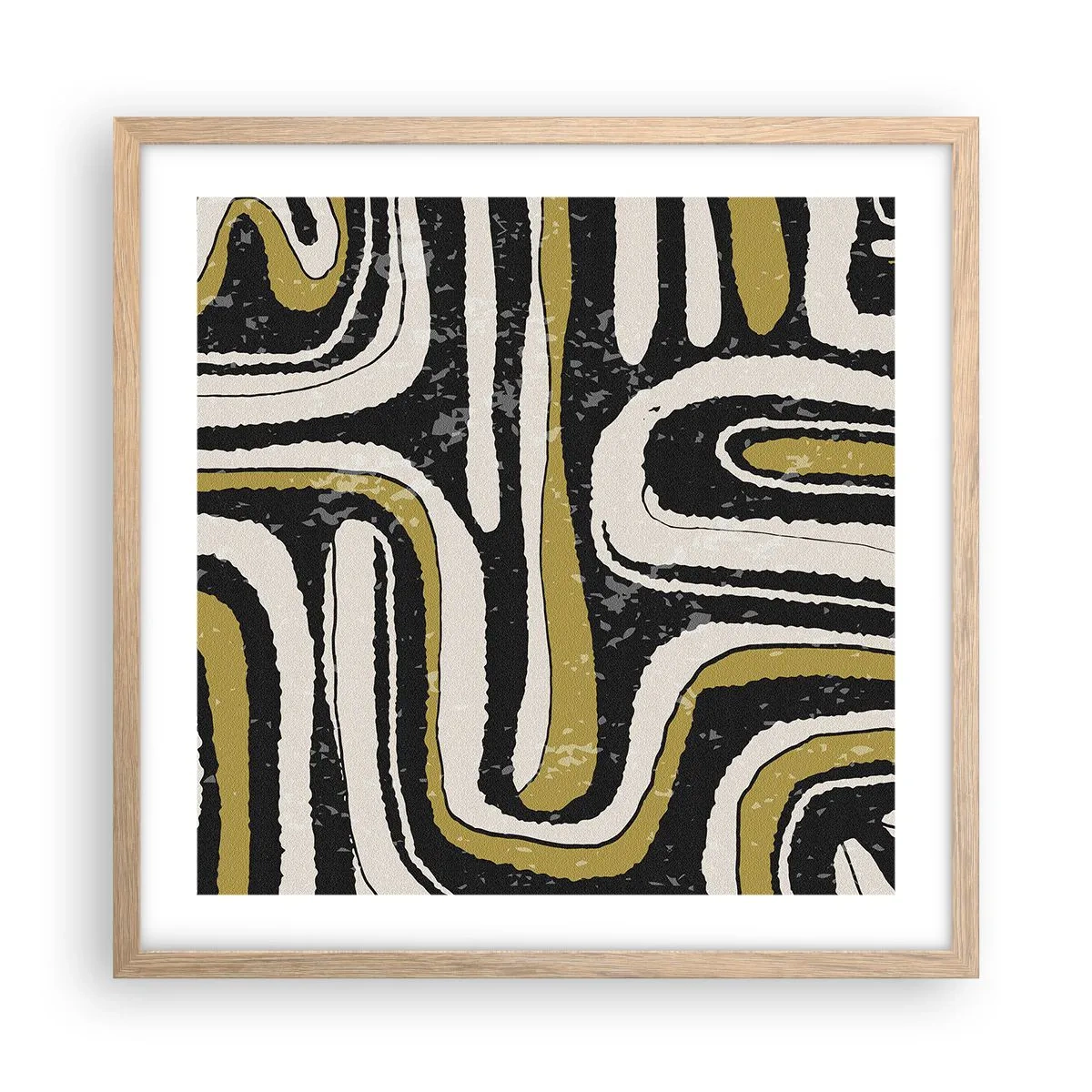 Affiche dans un chêne clair - Poster - Composition : routes et ruelles - 50x50 cm