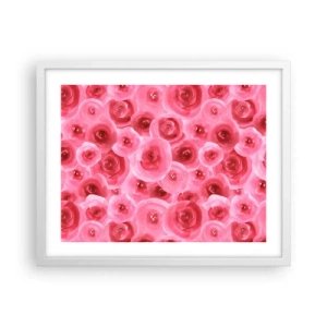 Affiche dans un cadre blanc - Poster - Roses en-haut et en-bas - 50x40 cm