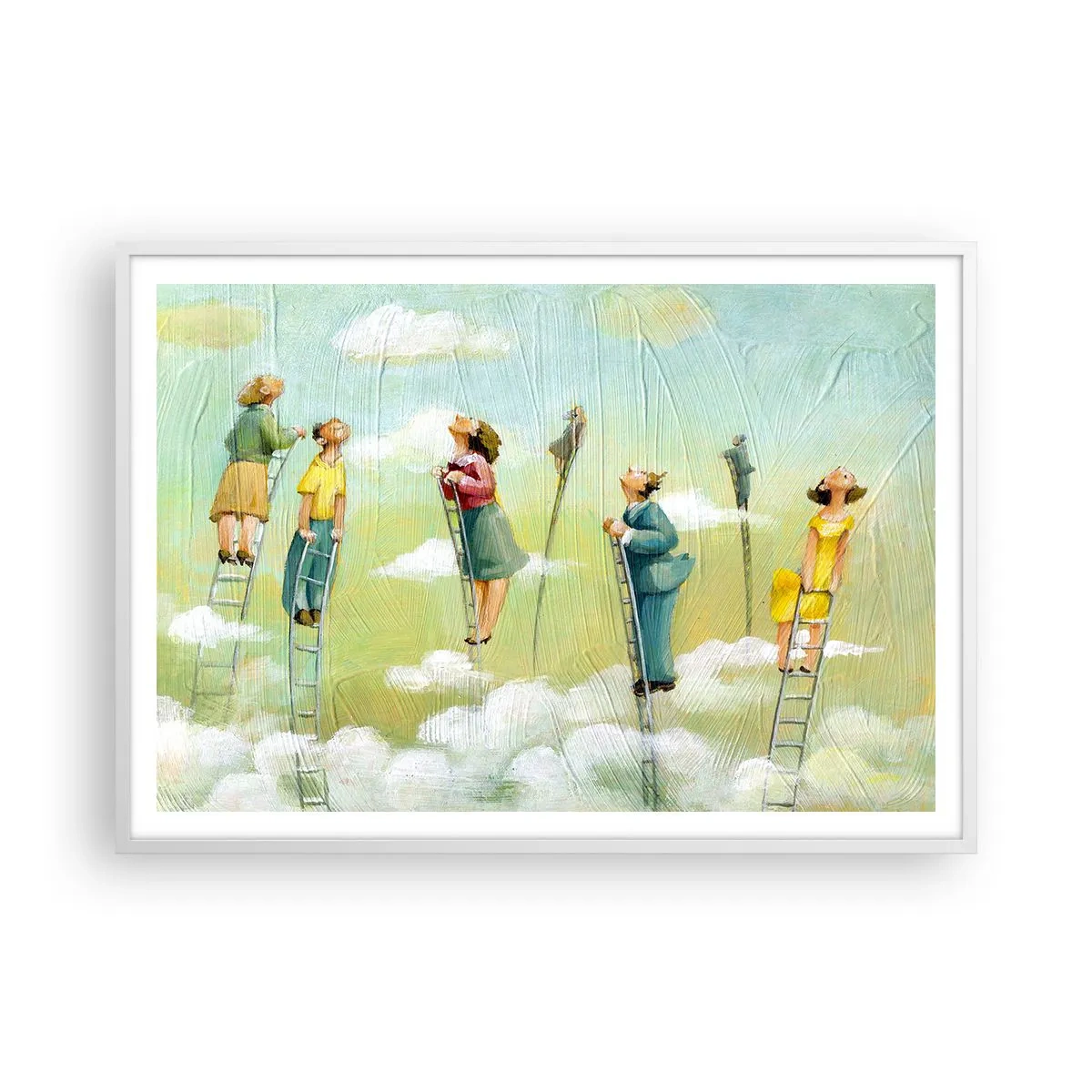 Affiche dans un cadre blanc - Poster - Derrière ton rêve - 100x70 cm