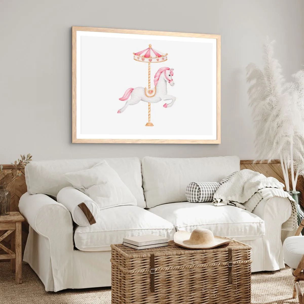 Affiche dans un chêne clair - Poster - Les sabots en avant - 40x30 cm