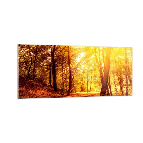Impression sur verre - Image sur verre - Vers la clairière dorée - 100x40 cm