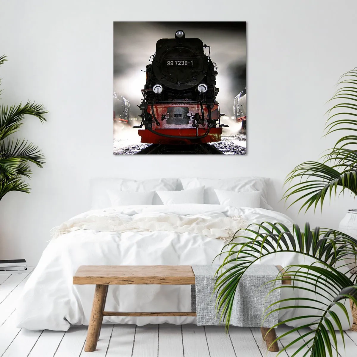 Impression sur toile - Image sur toile - Il se lève et siffle, halète et souffle - 60x60 cm