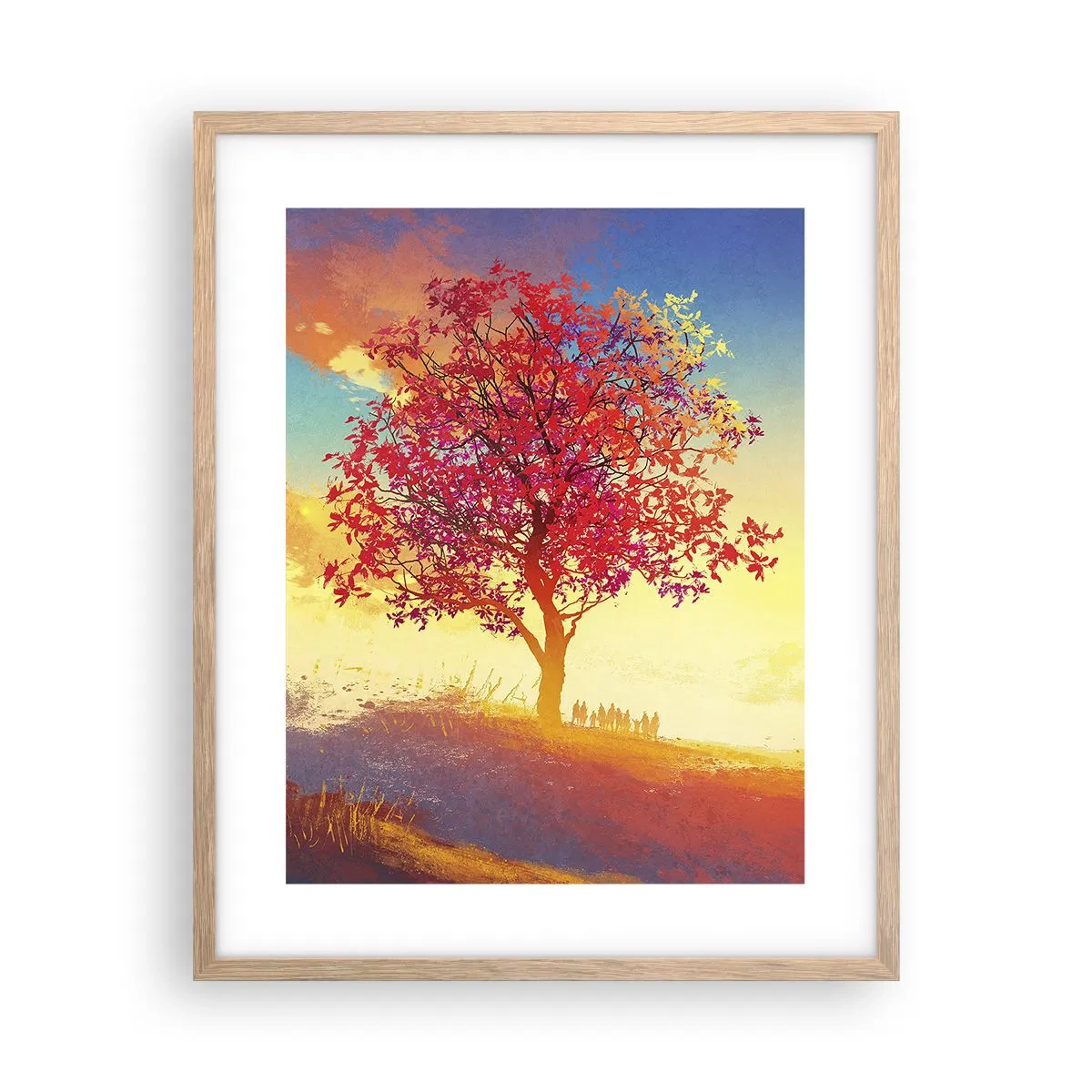 Affiche dans un chêne clair - Poster - Pèlerin à destination - 40x50 cm