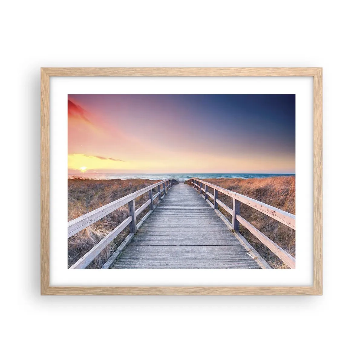 Affiche dans un chêne clair - Poster - Aurore baltique du soir - 50x40 cm