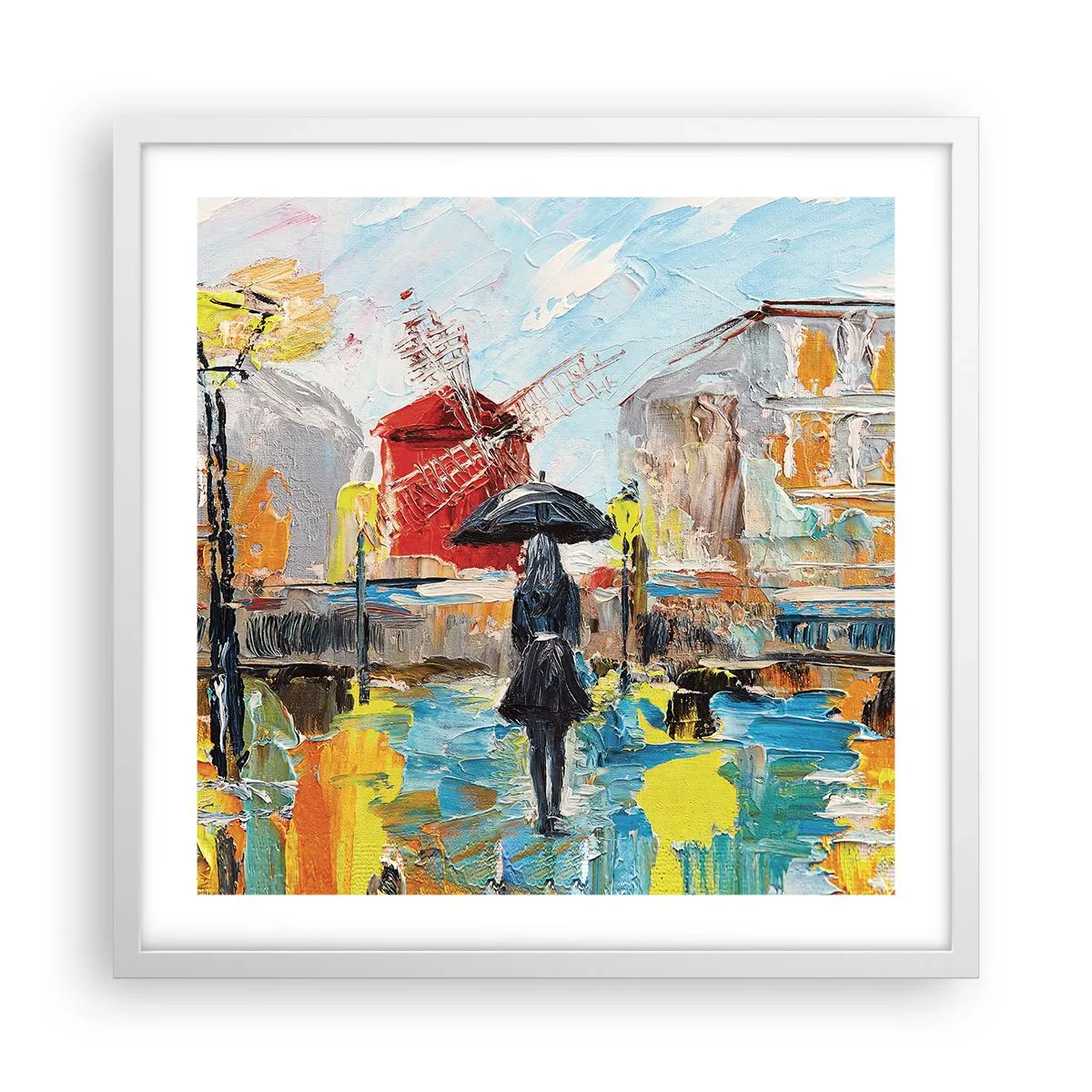 Affiche dans un cadre blanc - Poster - Légende parisienne - 50x50 cm