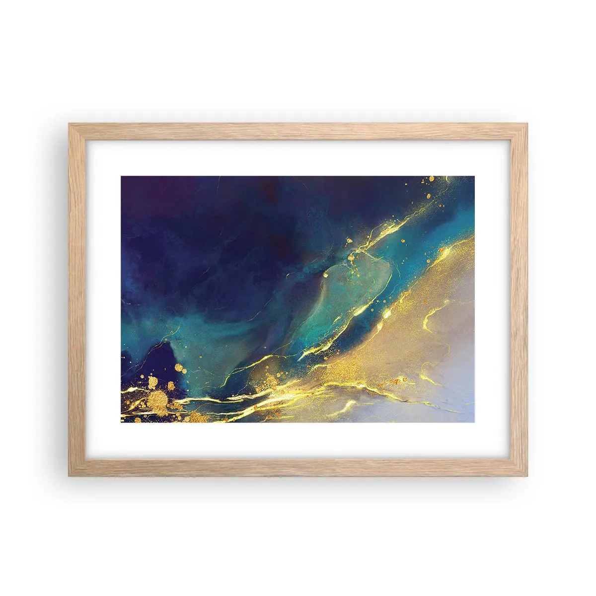 Affiche dans un chêne clair - Poster - Coulée d'or - 40x30 cm