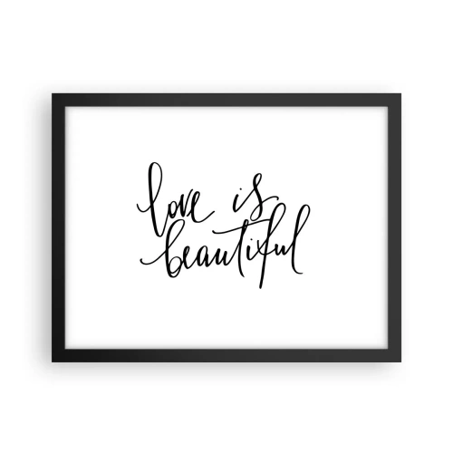 Affiche dans un cadre noir - Poster - Lire et répéter - 40x30 cm