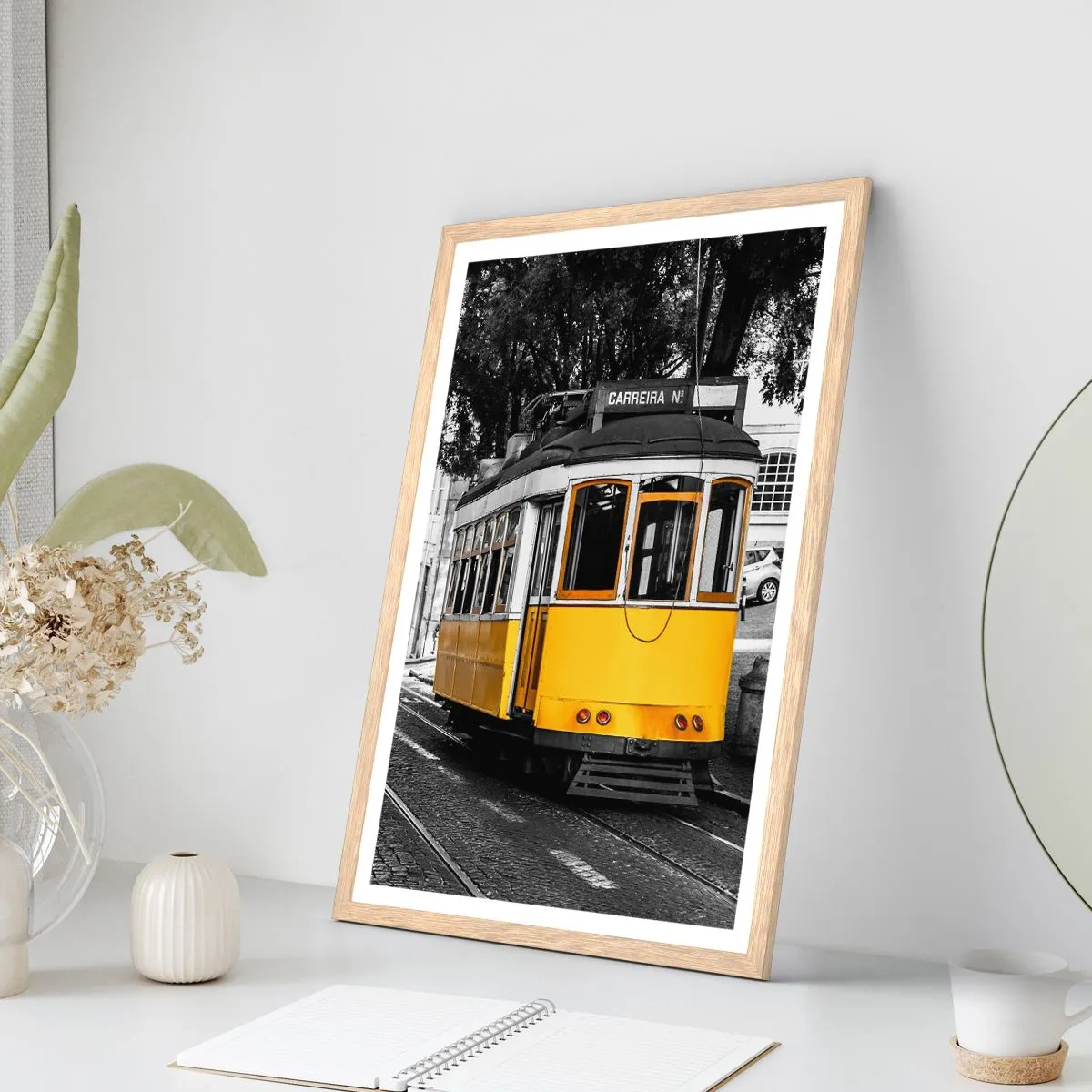 Affiche dans un chêne clair - Poster - Et du fado en arrière-plan - 40x50 cm