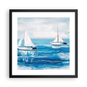 Affiche dans un cadre noir - Poster - Avec un ami à mes côtés - 40x40 cm