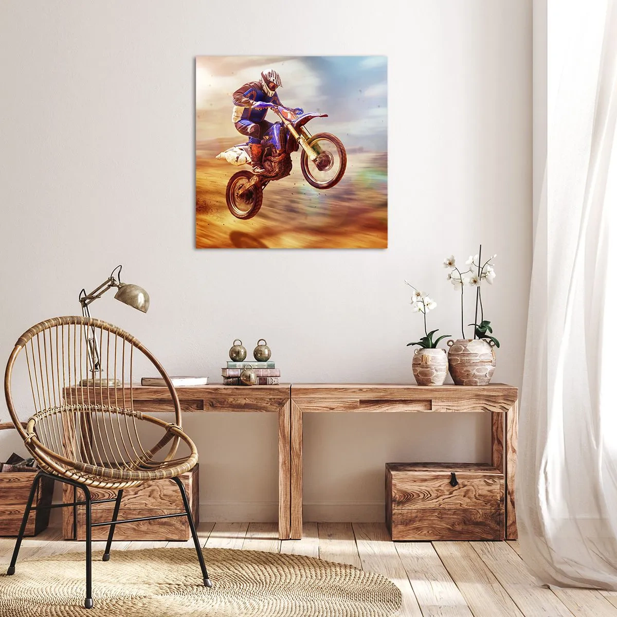 Impression sur toile - Image sur toile - Vertiges à moto - 60x60 cm
