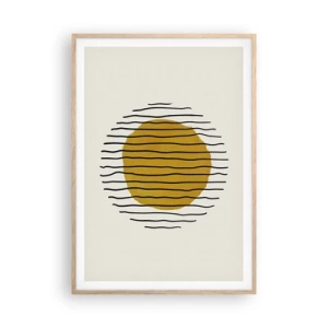 Affiche dans un chêne clair - Poster - Abstraction tremblante de chaleur - 70x100 cm