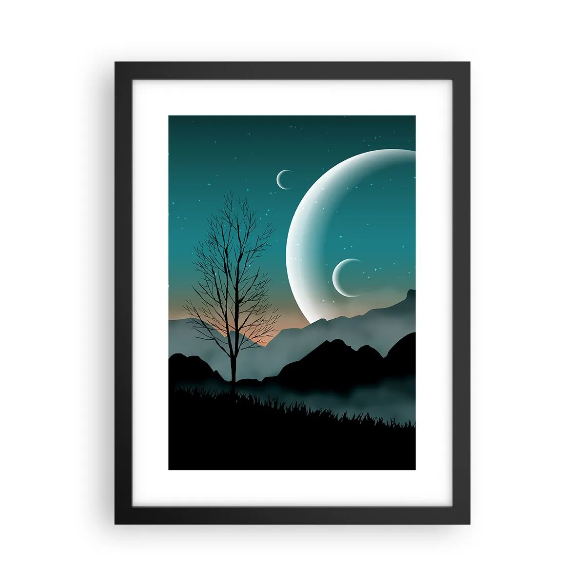 Affiche dans un cadre noir - Poster - Carnaval de la nuit étoilée - 30x40 cm