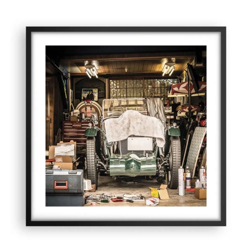 Affiche dans un cadre noir - Poster - Retour vers le passé - 50x50 cm