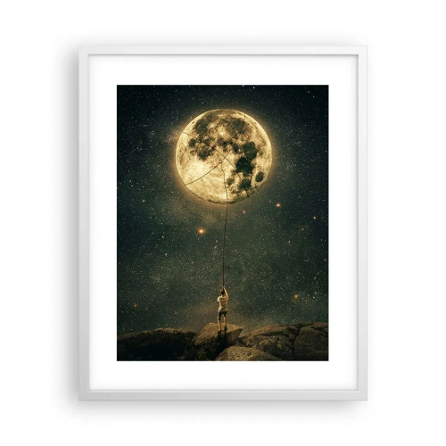Affiche dans un cadre blanc - Poster - Celui qui a volé la lune - 40x50 cm