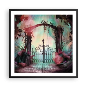 Affiche dans un cadre noir - Poster - Jardin secret - 60x60 cm