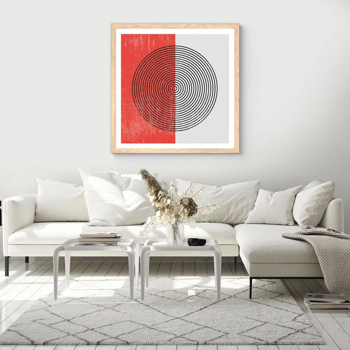 Affiche dans un chêne clair - Poster - Dans le mille - 30x30 cm