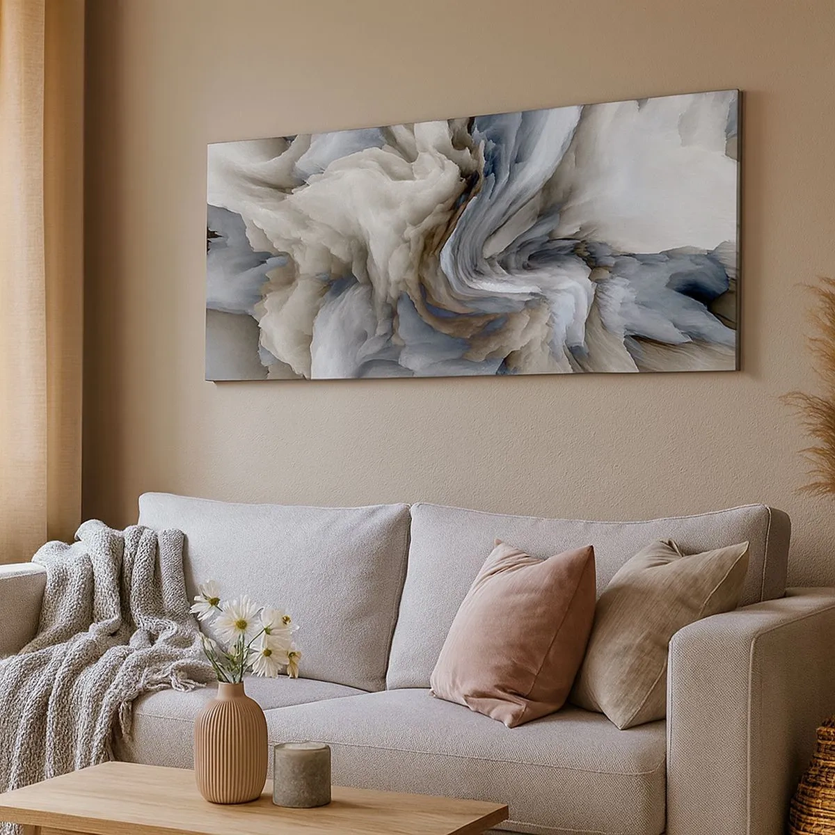 Impression sur toile - Image sur toile - Pierre et fleur - 100x40 cm