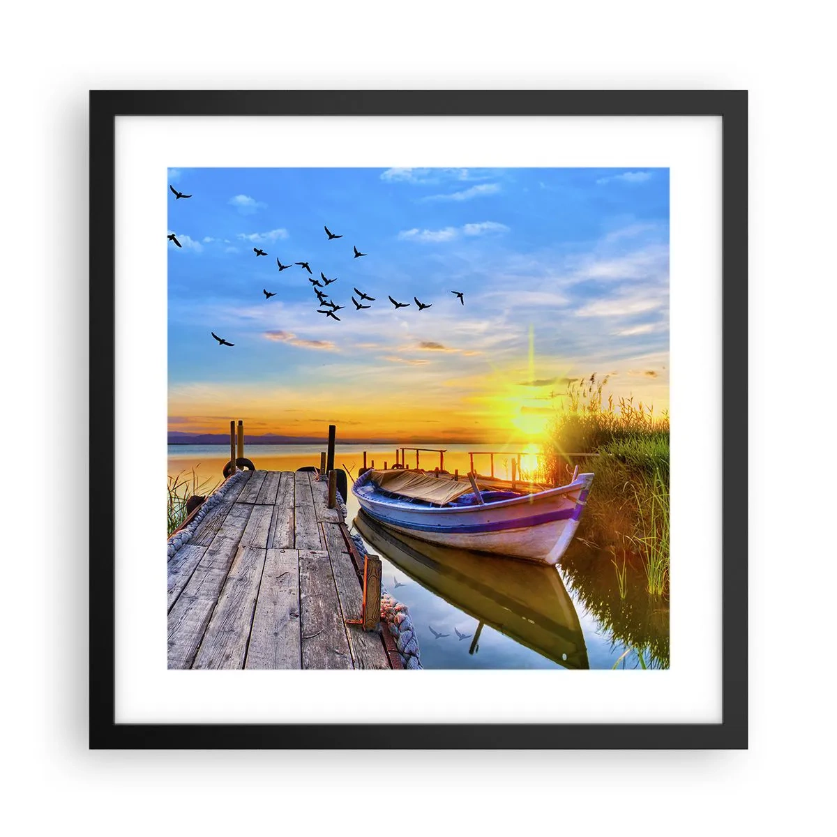 Affiche dans un cadre noir - Poster - Au revoir, à demain - 40x40 cm