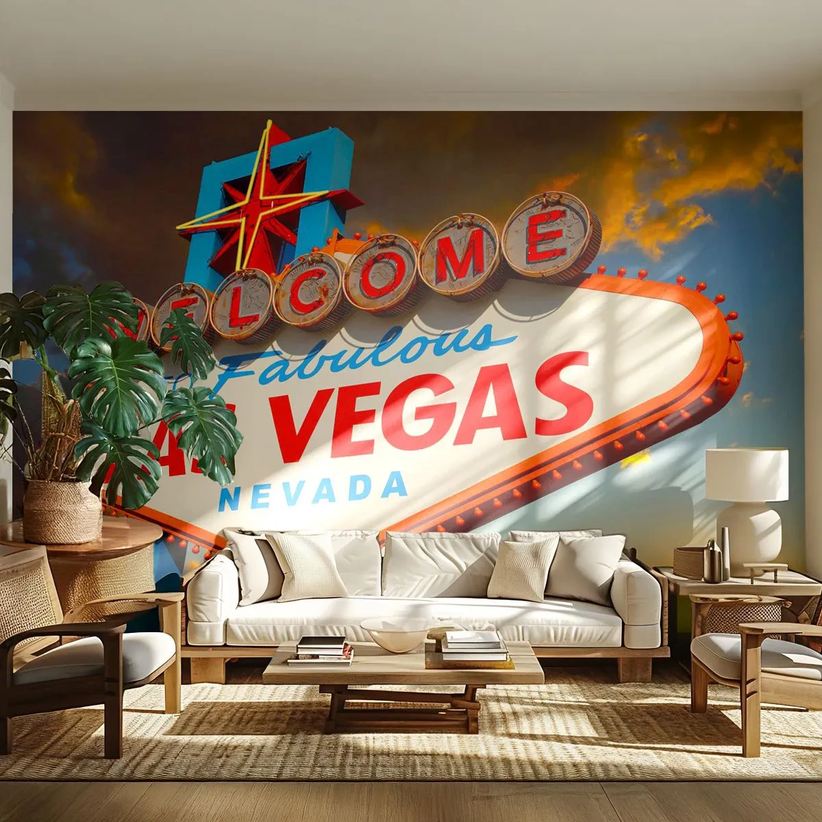 Papier Peint Photo Premium Canvas - Après un sourire du destin - Voyages, Las Vegas, Ville - 350x256 cm