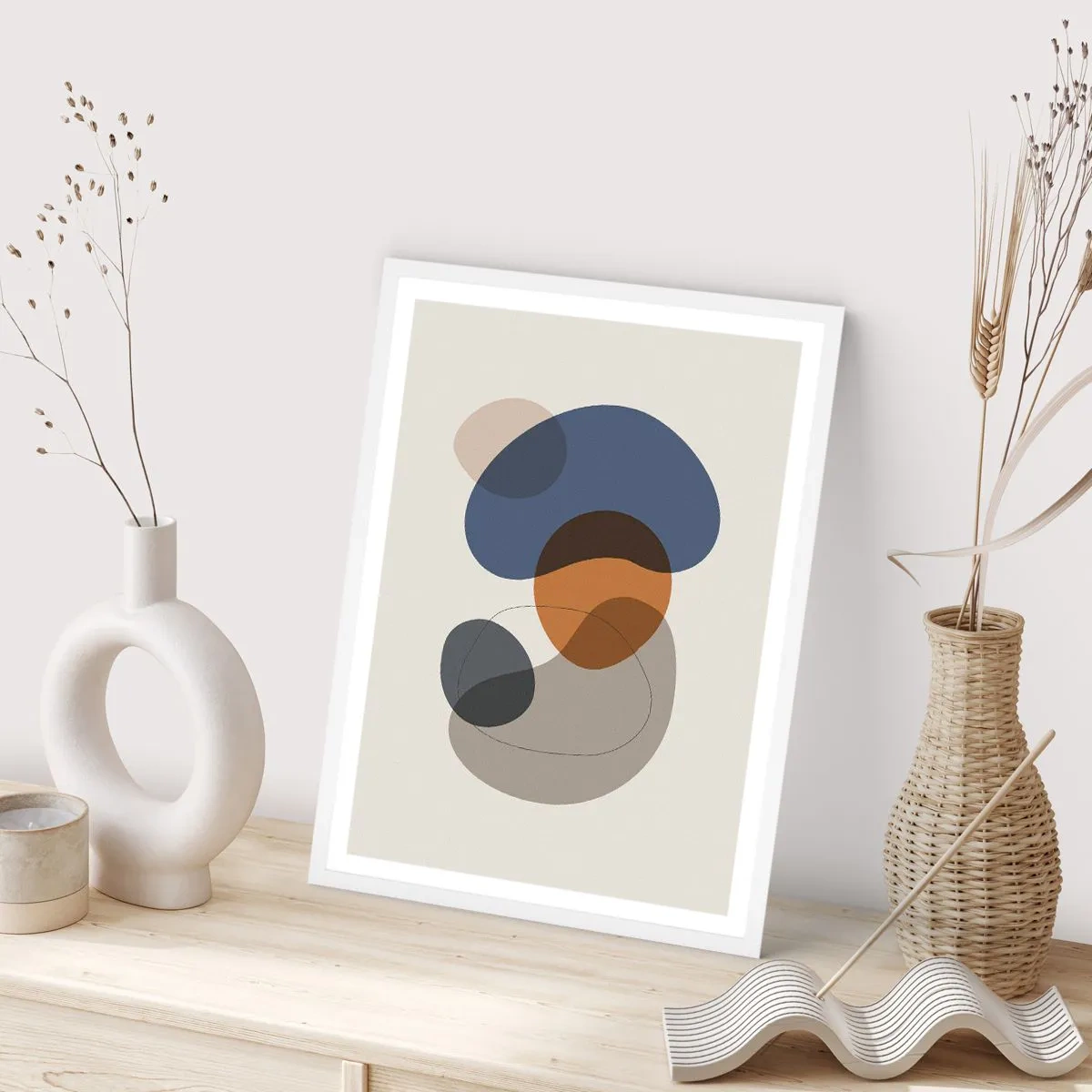 Affiche dans un cadre blanc - Poster - Gouttes de couleur - 30x40 cm