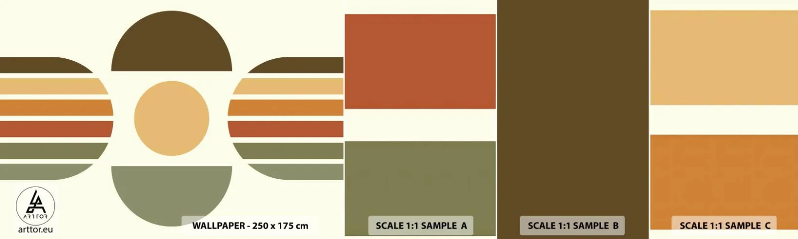 Échantillon De Papier Peint Standard Eco - Dans les coulaurs de la terre - Abstraction, Morceau, Graphique - 100x30 cm