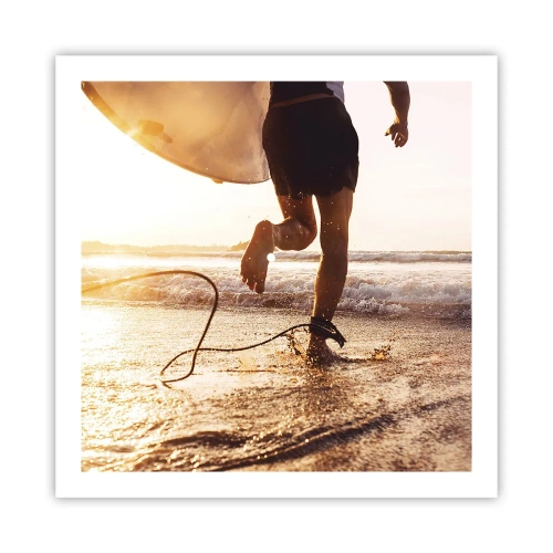 Affiche - Poster - A la rencontre des vagues - 60x60 cm