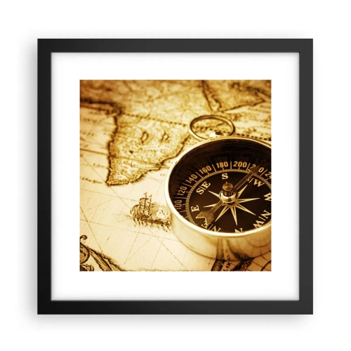 Affiche dans un cadre noir - Poster - Est ou ouest? - 30x30 cm