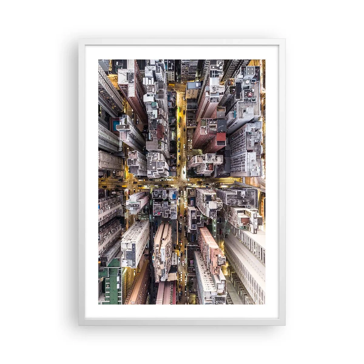 Affiche dans un cadre blanc - Poster - Salutations de Hong-Kong - 50x70 cm