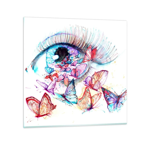 Impression sur verre - Image sur verre - Charme des yeux de conte de fées - 40x40 cm