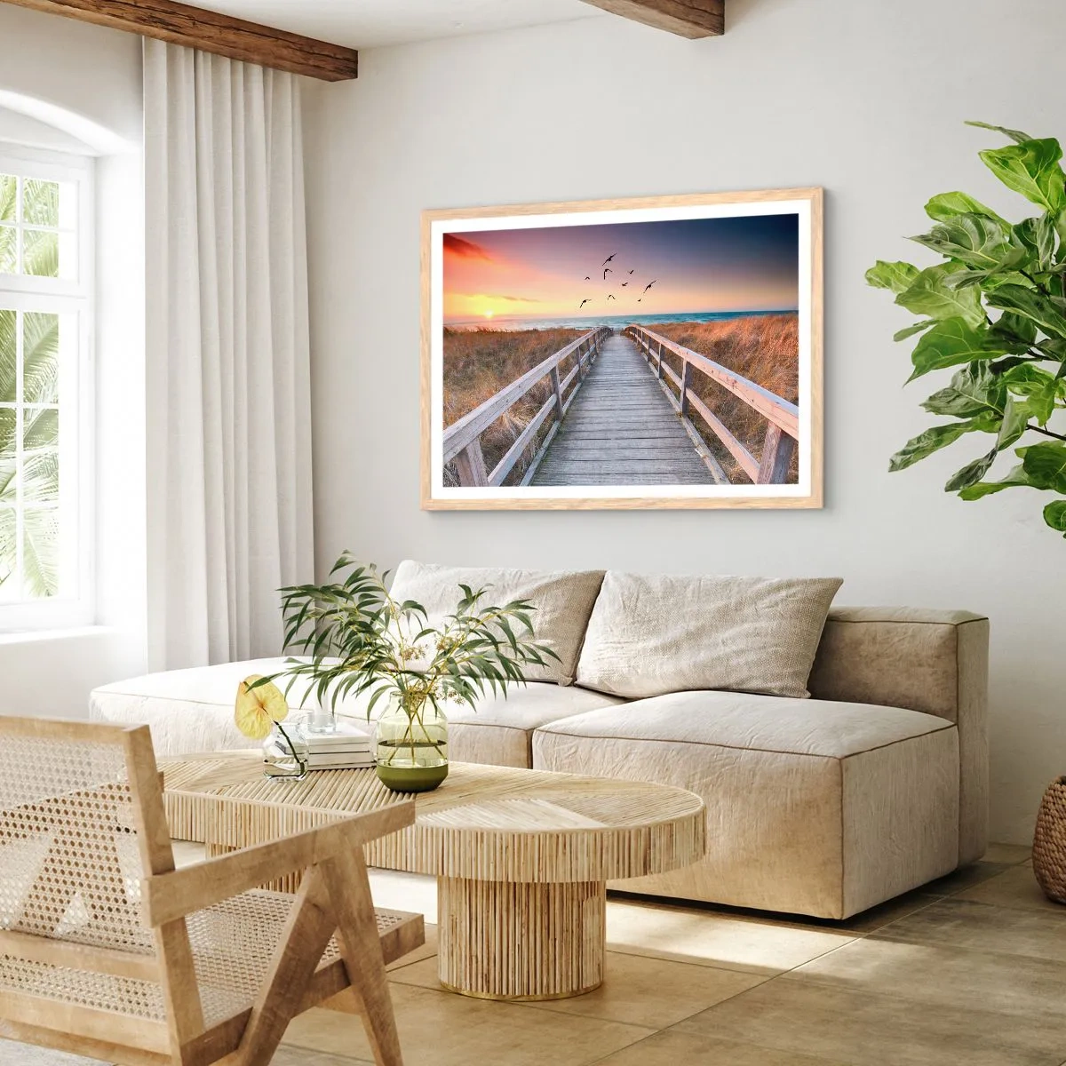 Affiche dans un chêne clair - Poster - Envol des espaces - 50x40 cm