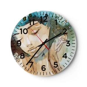 Horloge murale - Pendule murale - Lady in blue - 30x30 cm