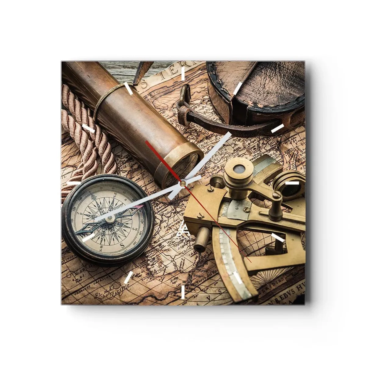 Horloge murale - Pendule murale - Fixer un cap - 40x40 cm