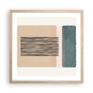 Affiche dans un chêne clair - Poster - Tout est en ordre - 50x50 cm