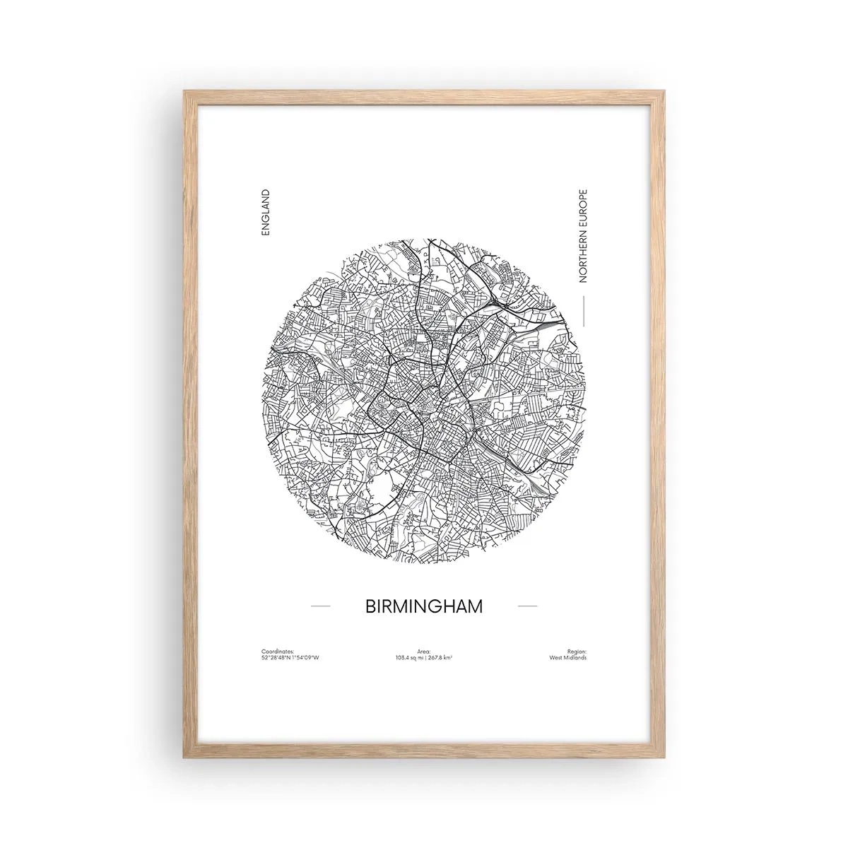 Affiche dans un chêne clair - Poster - Anatomie de Birmingham - 50x70 cm