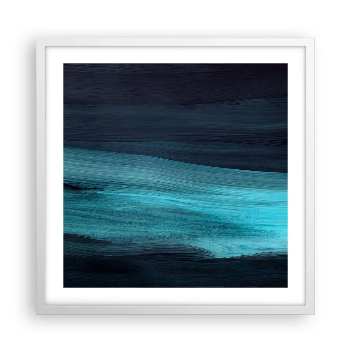 Affiche dans un cadre blanc - Poster - Suivez le courant - 50x50 cm