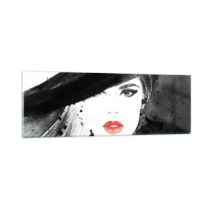 Impression sur verre - Image sur verre - Dame en noir - 90x30 cm